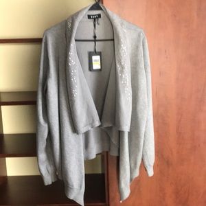 Open swing cardigan sweater